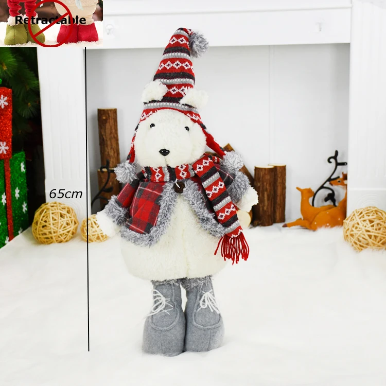 gray feet 214 47 см Санта-Клаус Снеговик Рождественские куклы Рождественские украшения для дома выдвижные стоячие игрушки для вечеринки в честь Дня Рождения подарок для детей - Цвет: gray feet 214