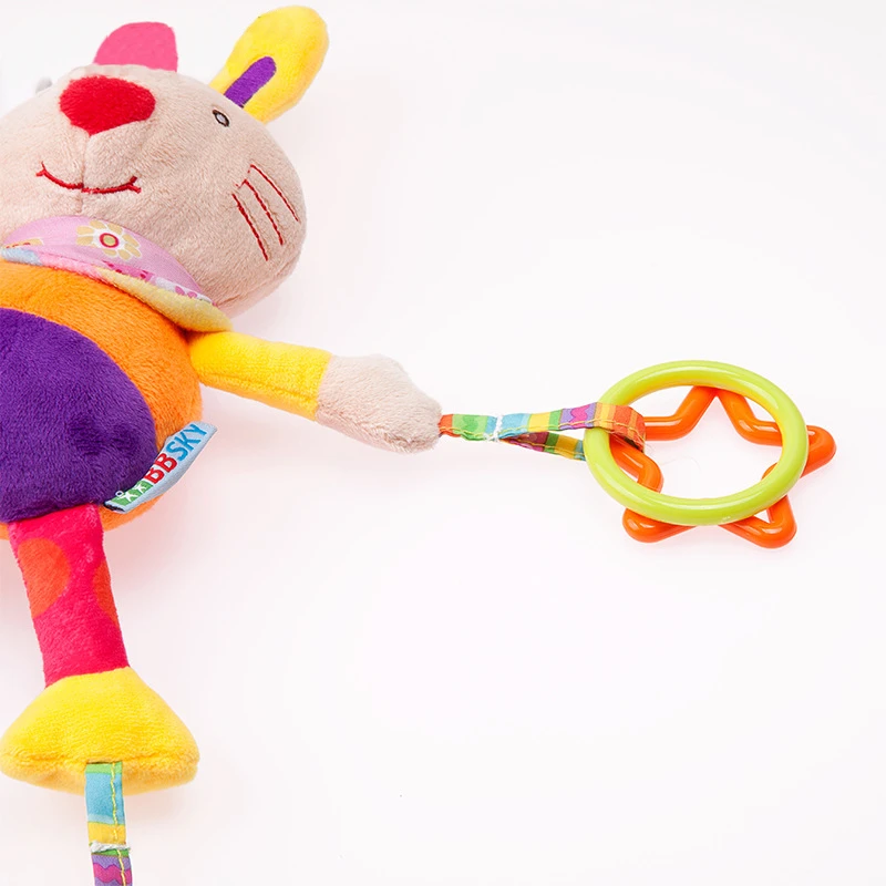 

Hittoy New Rattle Toys For Baby Cute Puppy Bee Stroller Toy Rattles Mobile For Baby Trolley Soft Towel Infant Bed Hanging Gift