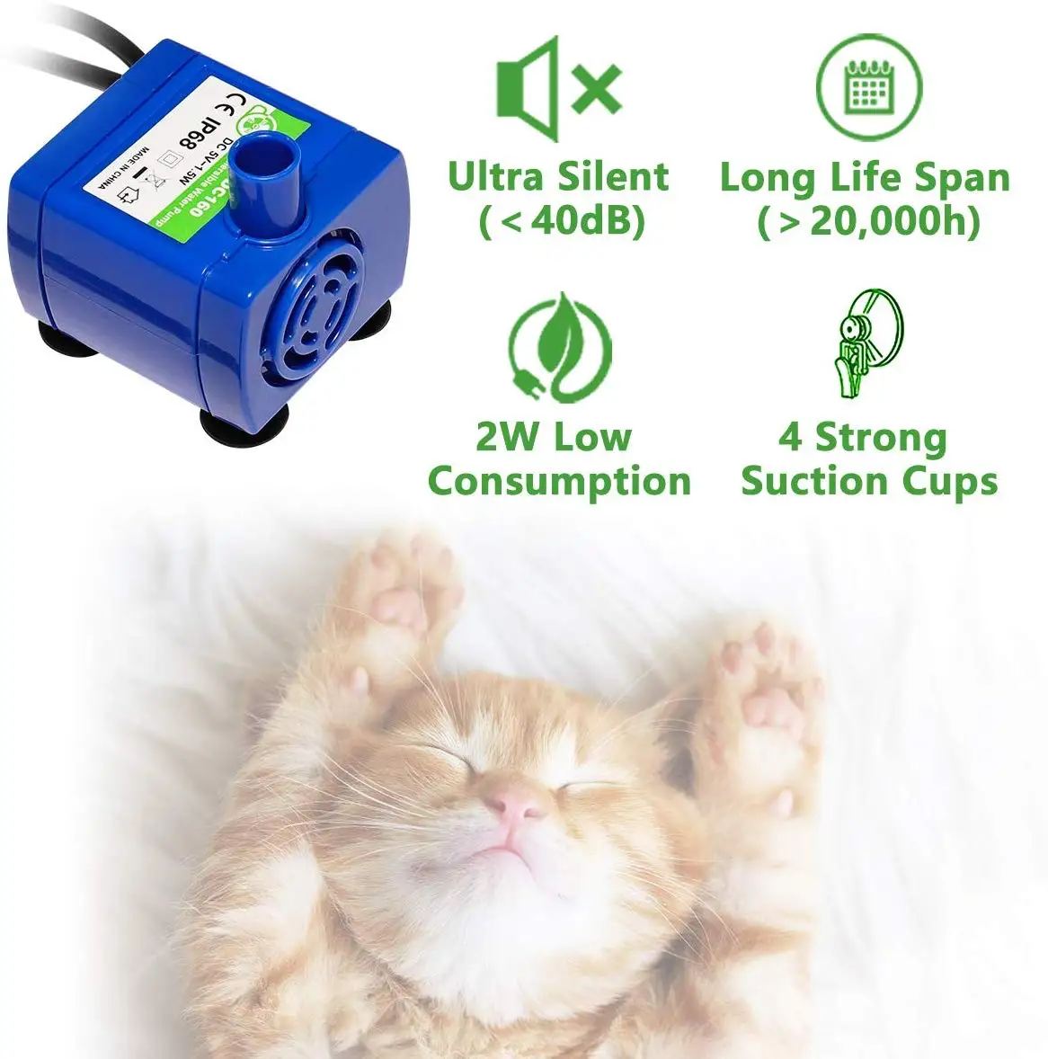 

Pet Drinking Fountain Pump LED Light Cat Water Fountain Pump Accessory Replacement For Cat Flowers Drinking Bowl Water Dispenser