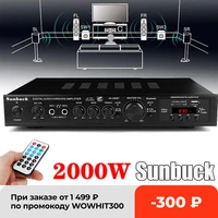 2000w 5ch bluetooth stereo av power surround bass 110v car audio subwoofer speakers led digital amplifier for karaoke cinema