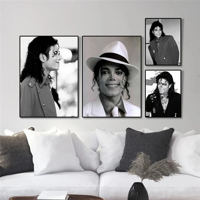 

Michael Jackson Posters Prints Black and White Canvas Painting High Quality Decor Wall Art Pictures Bedroom Room Home Decoration