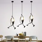 Нордический современный минималистский бар Холл ресторана спальня детская комната личность Творческий человечек люстра