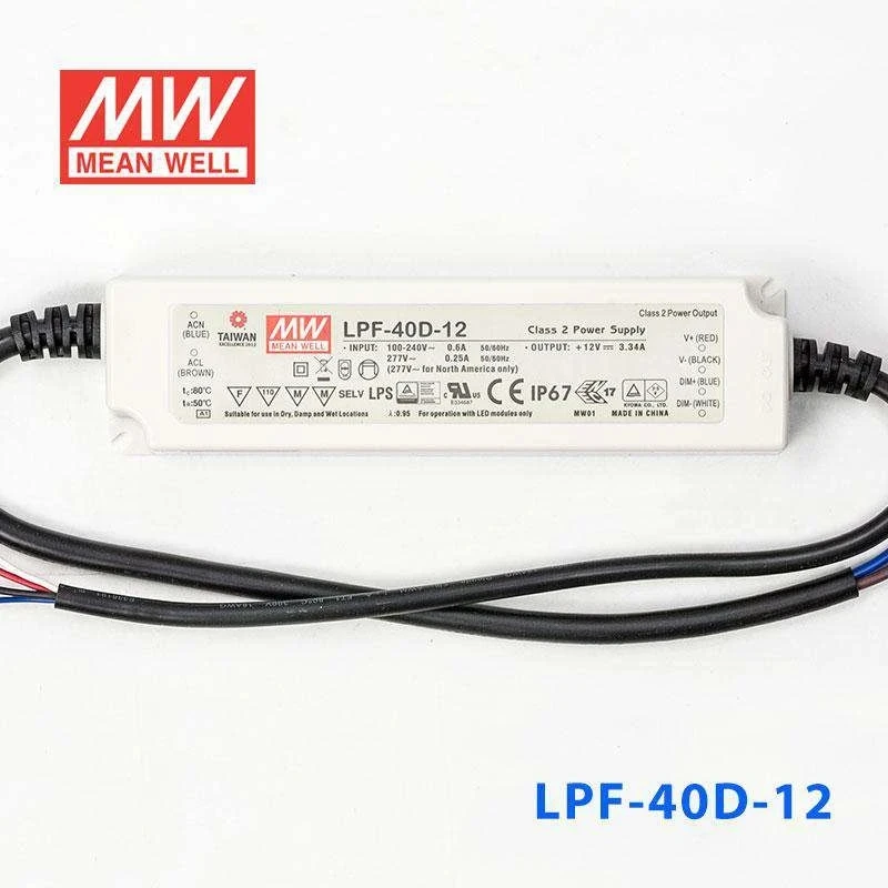 Оригинальный светодиодный источник питания Meanwell LPF-40D 40 08 Вт 220 А в до 12 В