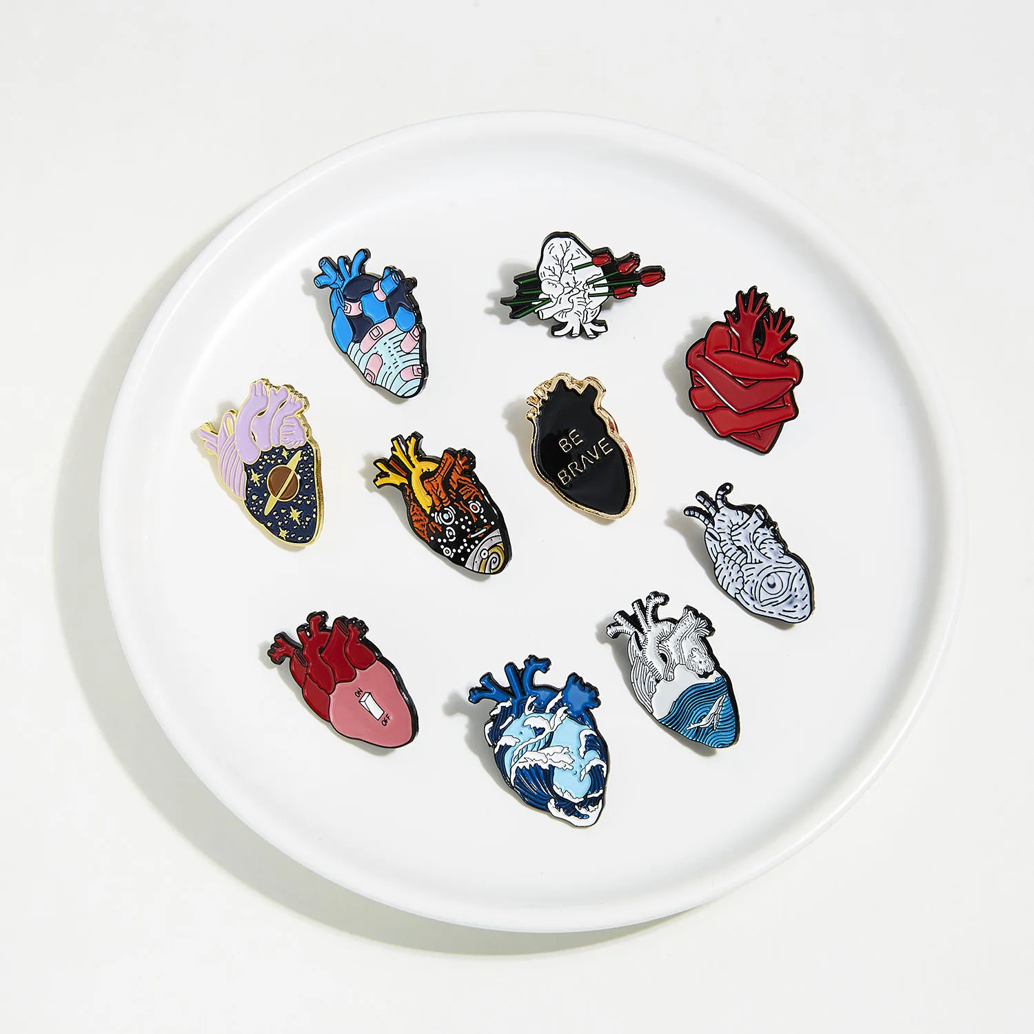 Металлическая брошь из сплава в виде рыбы-кои панды медведя змеи кролика набор