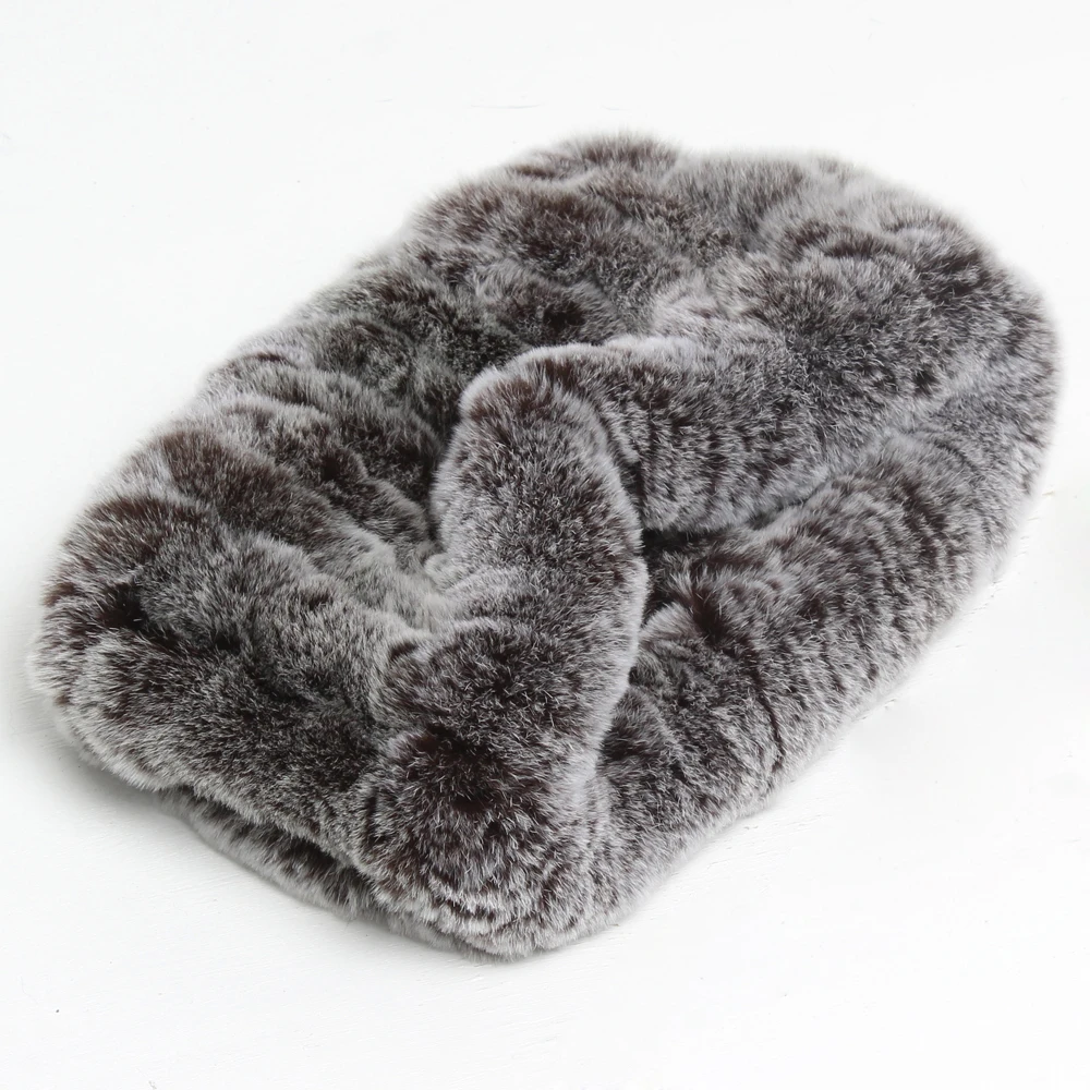 Женские 100% натуральные вязаные женские зимние теплые шарфы из натурального меха