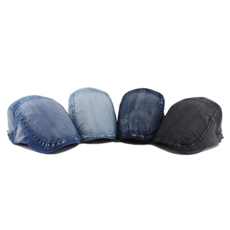 

2 Style Classic Vintage Girls Adjustable Fashion Casual Denim Duckbill Men Women Travel Outdoor Beret Golf Cabbie Sun