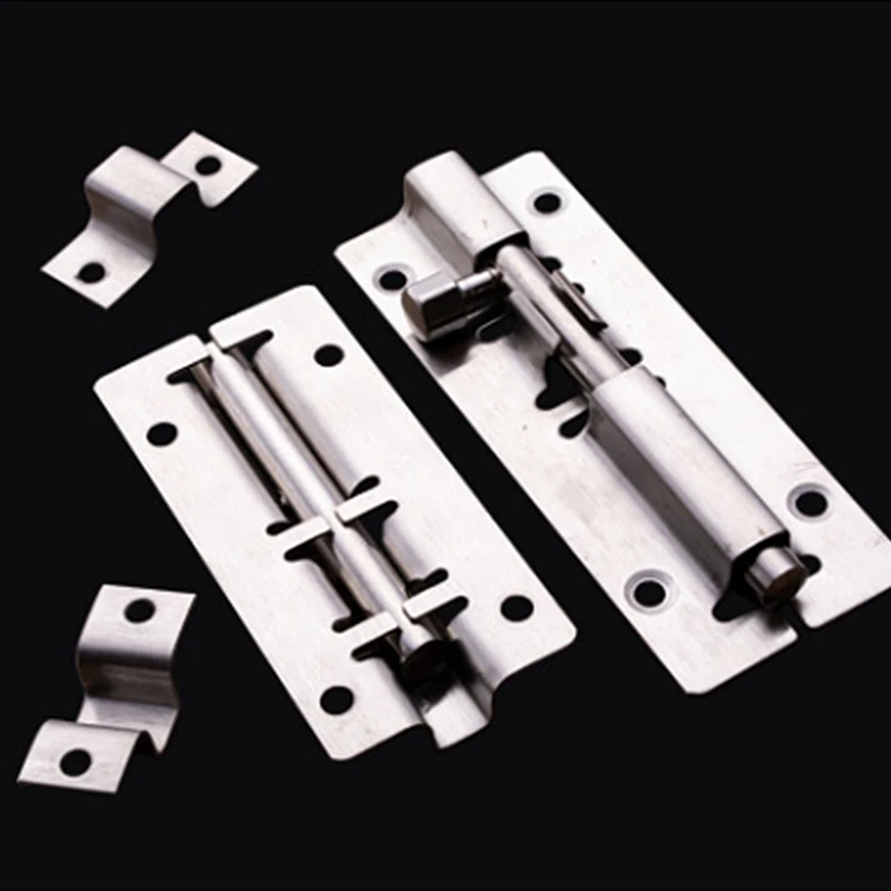 

1Pc 3/4/5 inch Inch Long Silver Stainless Steel Door Latch Sliding Lock Barrel Bolt Latch Hasp Staple Gate Safety Door Lock 도어락