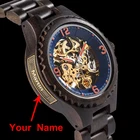 Часы мужские механические с логотипом на заказ, персонализированные часы-хронограф с манжетами, подарок для него на годовщину, день рождения, Рождество