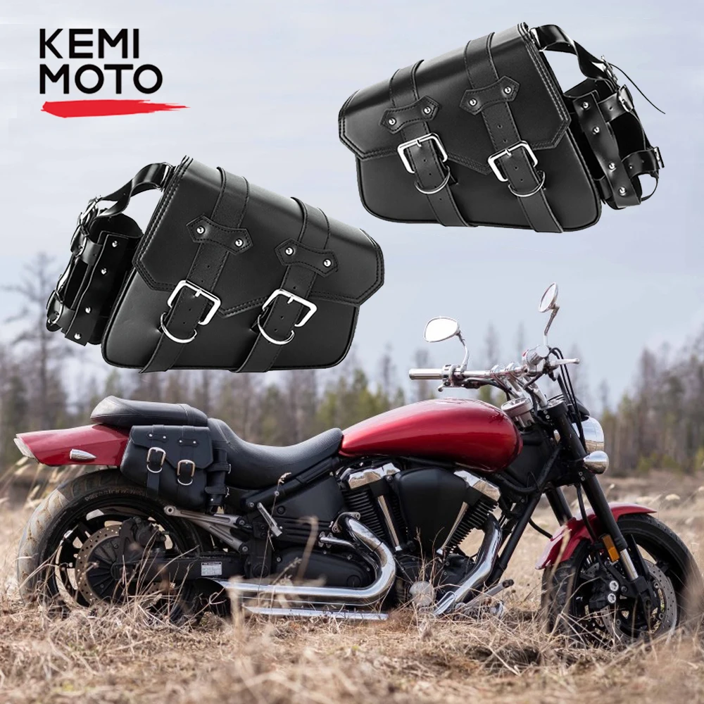 Универсальная левая и правая кожаная бутылка мотоциклетная боковая багажная