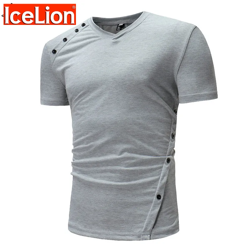 2021 Новая летняя модная мужская футболка с коротким рукавом и пуговицами