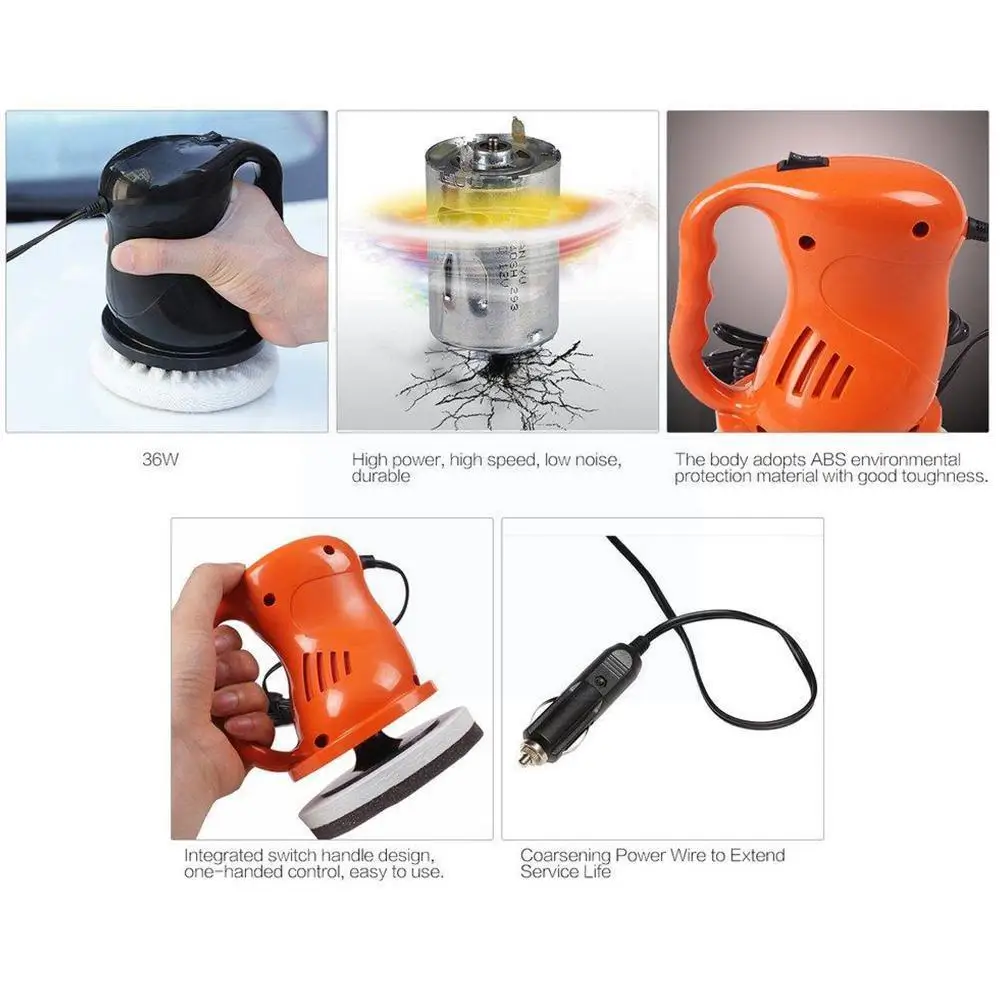 

Car Polishing Machine 40W 12V Handheld Car Waxing Sealing Waxed Kit Waxer Buffer Tools Machine Cleaner B7T4