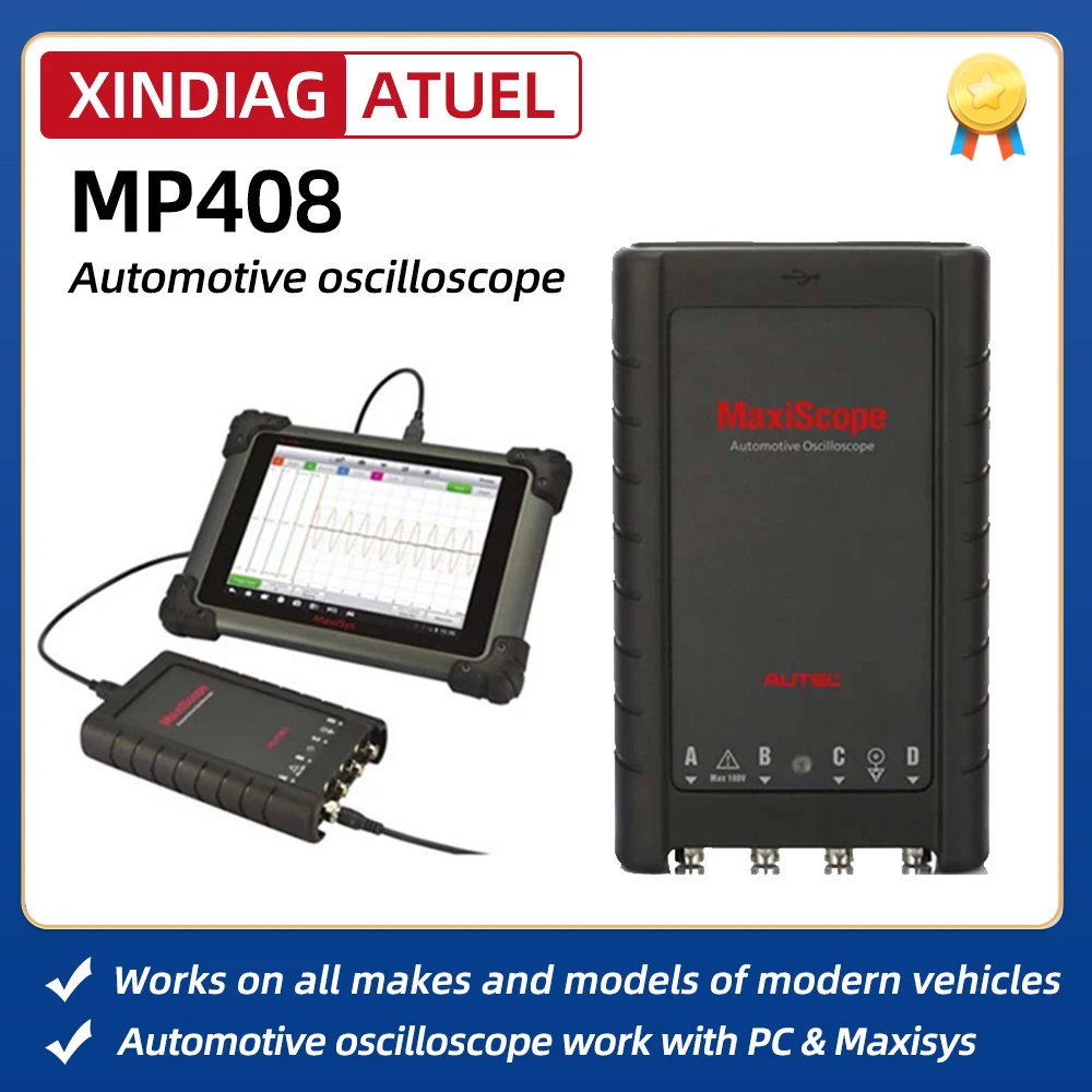 

Autel Maxiscope Mp408 Basic Kit 4 Channel Automotive Oscilloscope Work With Pc & Maxisys Reads And Displays Electrical Signals