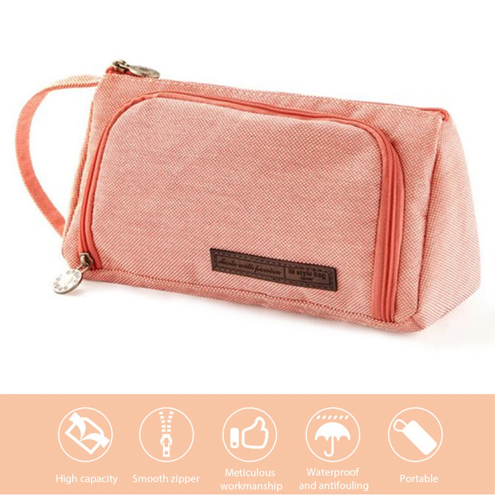 

Pencil Case Large Capacity Colorful Canvas Stationery Bag Pen Box Pouch for Middle High School Office College