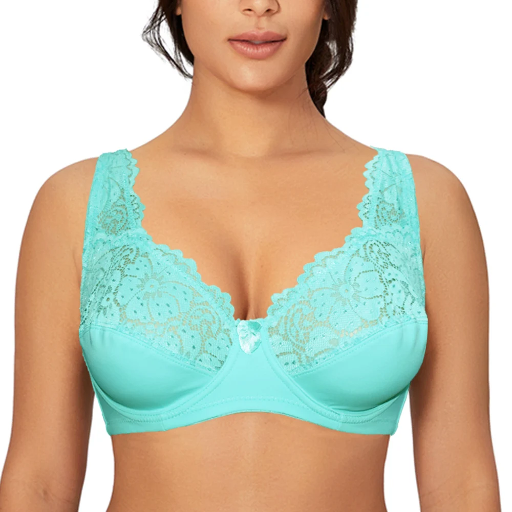 

Bras For Women Floral Lace Bralette Lingerie Underwire Brassiere Unlined Transparent Bra Plus Size Underwear BH