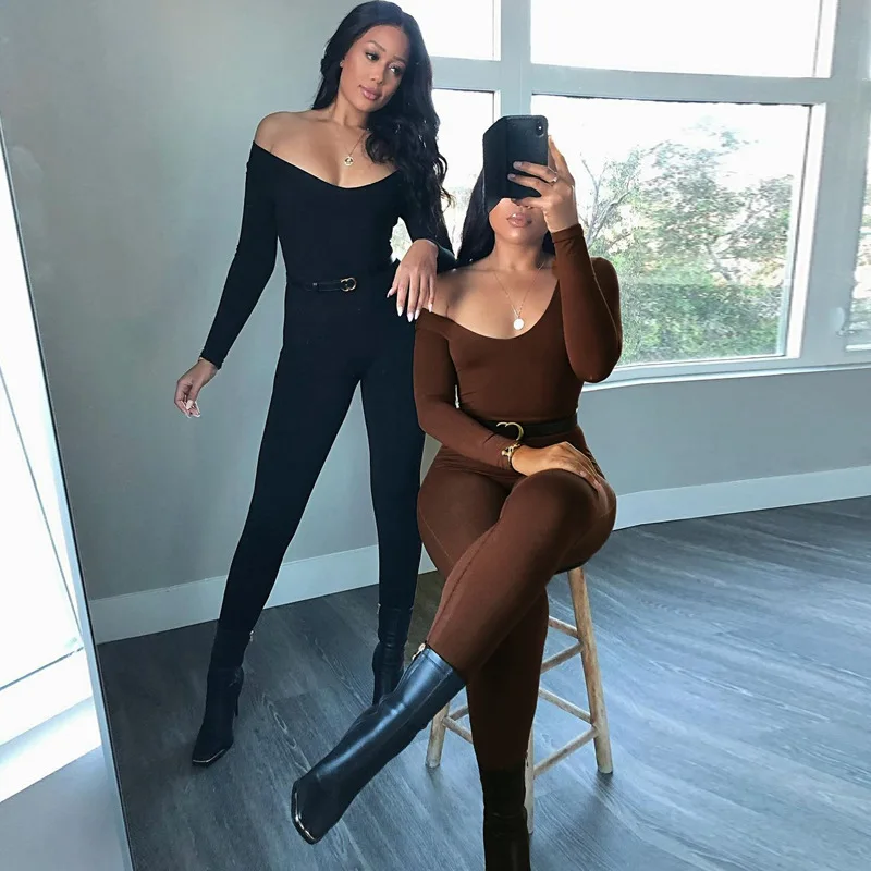 

Women's Clothing Set, Slim Long Sleeve Hip-lifting Jumpsuit Suit for Vacation Party Travelling Dating 2021 New Fashion