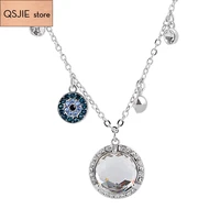qsjie high quality swa devils eye austrian crystal pendant necklace charming fashion jewelry