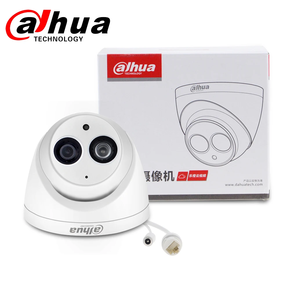 Dahua IP камера 4MP IPC HDW4433C A Встроенный микрофон PoE ИК Мини Купол Обнаружение движения