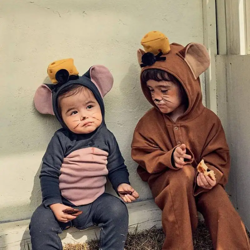 Ropa de dibujos animados para reci&eacute;n nacidos, Pelele de algod&oacute;n con capucha, de 0 a 24 meses, para primavera y oto&ntilde;o-0