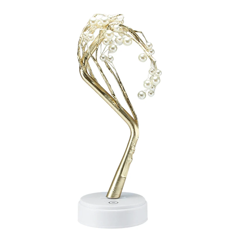 Светодиодный ночник с медным проводом в форме дерева и сенсором нажатия