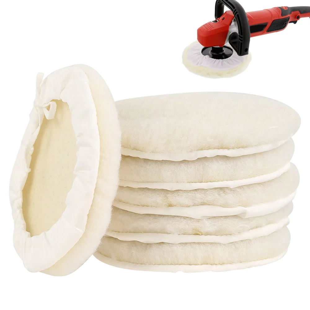 

5pcs 7 inch Wool Like Polishing Pad Auto Bonnet Buffer Polisher Pads Buffing Wheel Disc Car Cleaning Maintenance Accessories