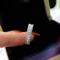 cubic zirconia wedding band full eternity ring 925 silver bubble milgrain stacking rings
