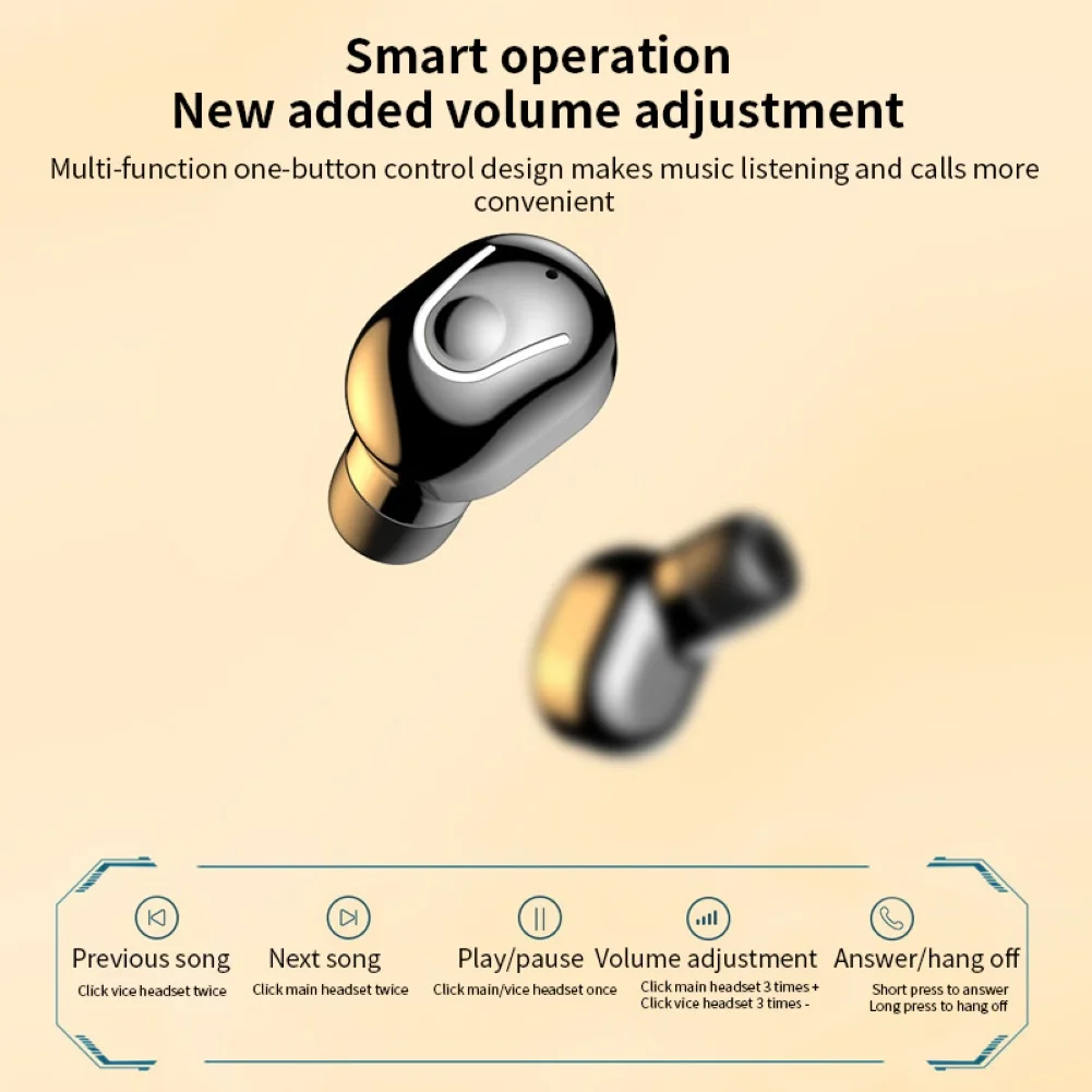 

TWS Wireless Bluetooth V5.0 Headphones In-Ear Stereo Waterproof Touch Control Earbuds Ith Running Sports LED Display earphone