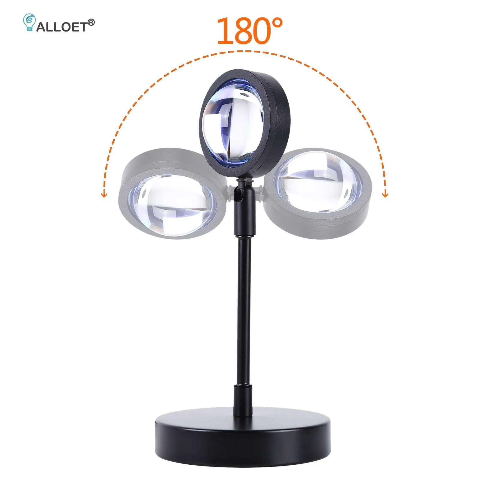 

RGB Sunset Lamp Projector Light Rainbow Projection Night Light Adjustable Rotation Ambient Lamp Bedroom Living Room Decor