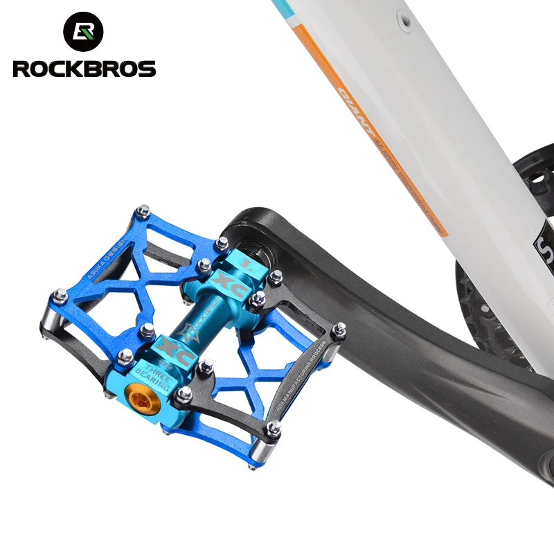 Плоские велосипедные педали ROCKBROS MTB на платформе разноцветные BMX для активного