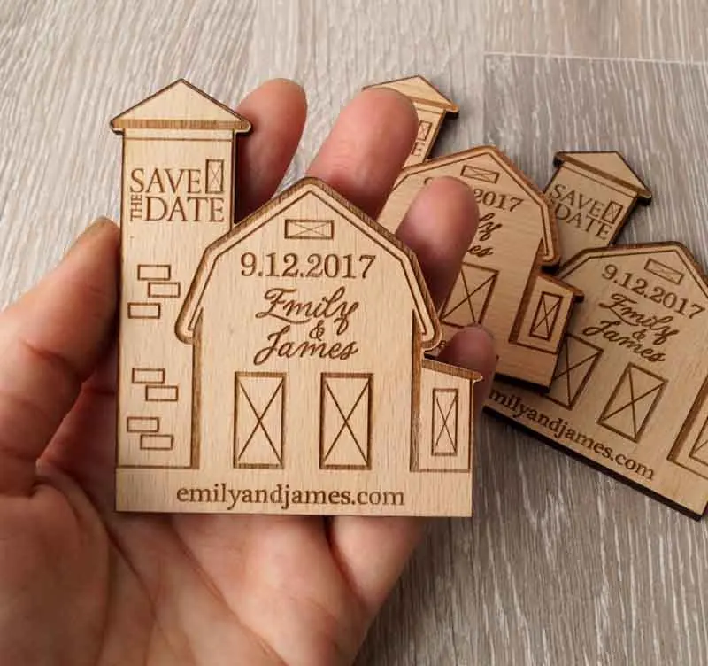 Деревянные магниты для дома хранения даты и свадьбы персонализированный