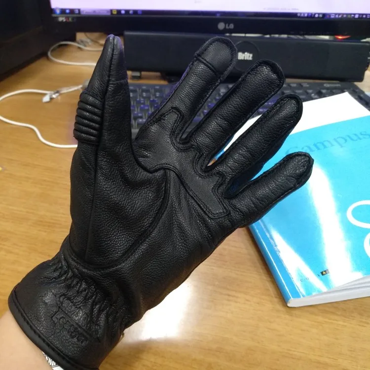 Мужские мотоциклетные винтажные перфорированные кожаные перчатки скутер кафе