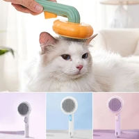 6 colors cat pumpkin hair comb self cleaning slicker dog puppy rabbit pet gently removes loose tangled grooming brush