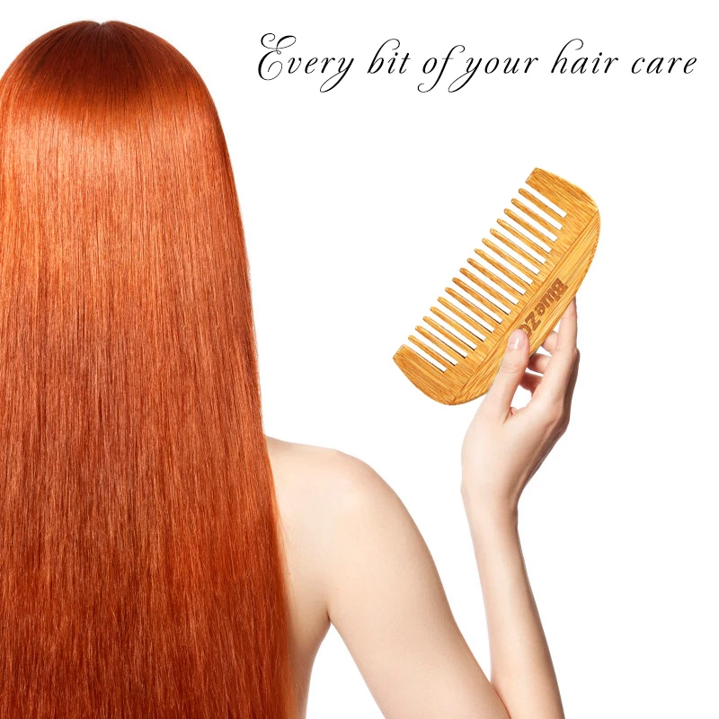 Расческа для бороды мужчин Антистатическая расческа из натурального бамбука на