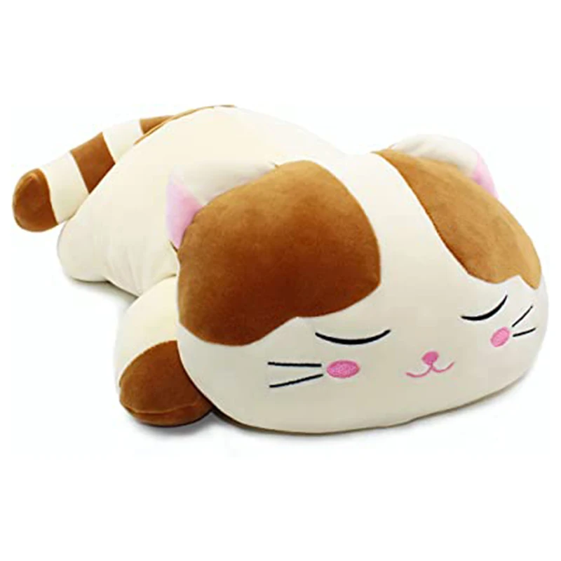 

Cute Pillow Sleeping Cat Shape Hugging Pillow Stuffed Animals Plush Soft Toy Xmas Gift For Kids DAG-ship