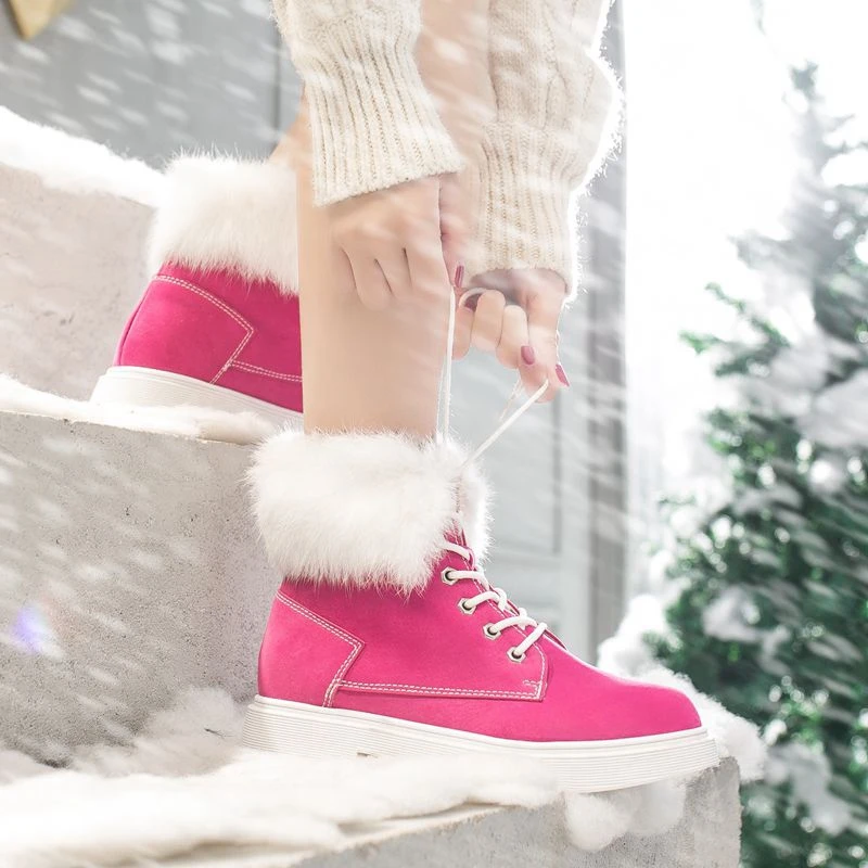 Fujin/женские зимние ботинки 7 видов цветов Водонепроницаемая длинная плюшевая