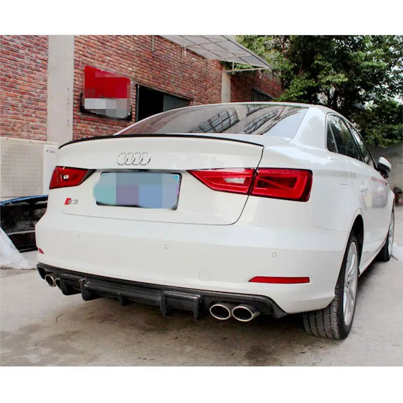 

High-quality carbon fiber rear spoiler trunk boot boots for Audi A3 S3 lip shape car 4 doors 2014 2015 2016