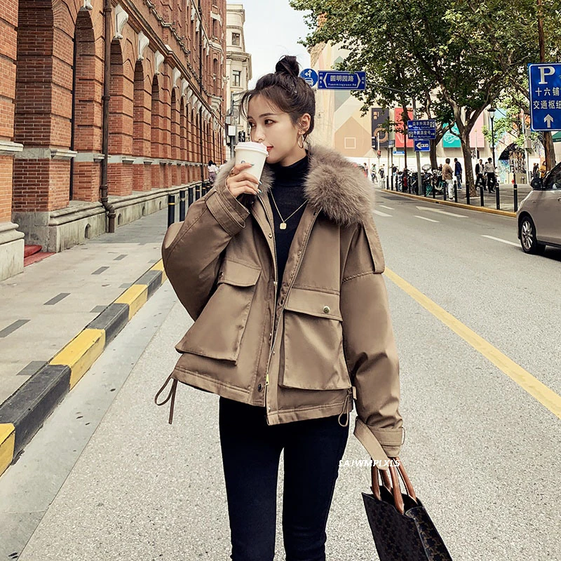 Korean 90% Down Coat Winter Women Vintage Duck Jacket Real Fox Fur Collar Warm Thick Loose Parkas Outerwear YR267 | Женская одежда