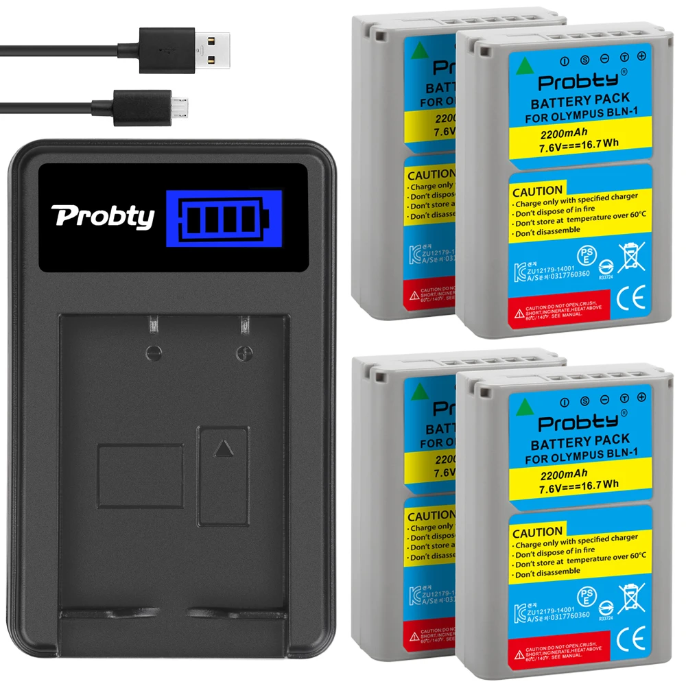 PROBTY BLN-1 PS BLN1 PS-BLN1 BLN 1 Battery + LCD Single charger для Olympus OM-D E-M1 E-M5 Mark II PEN-F EM1 EM5 PENF EP5 - купить по