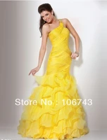 free shipping 2018 new design vestido de festa formal pageant sexy long yellow chiffon elegant party gown prom bridesmaid dress