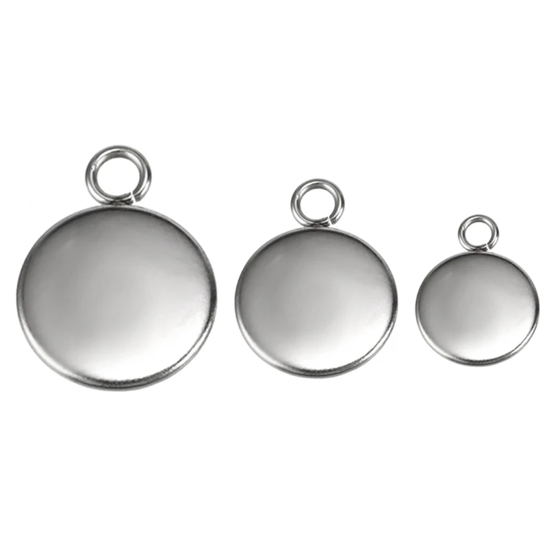 50 шт./компл. Круглый Кабошон ободок база Нержавеющая сталь подвески сделай сам