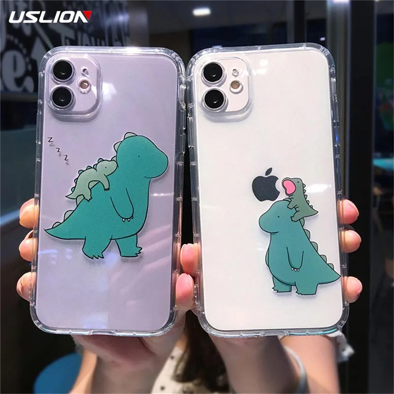 USLION милый мультяшный чехол для телефона с крокодиловым узором iPhone 11 Pro Max X XR XS 7 8