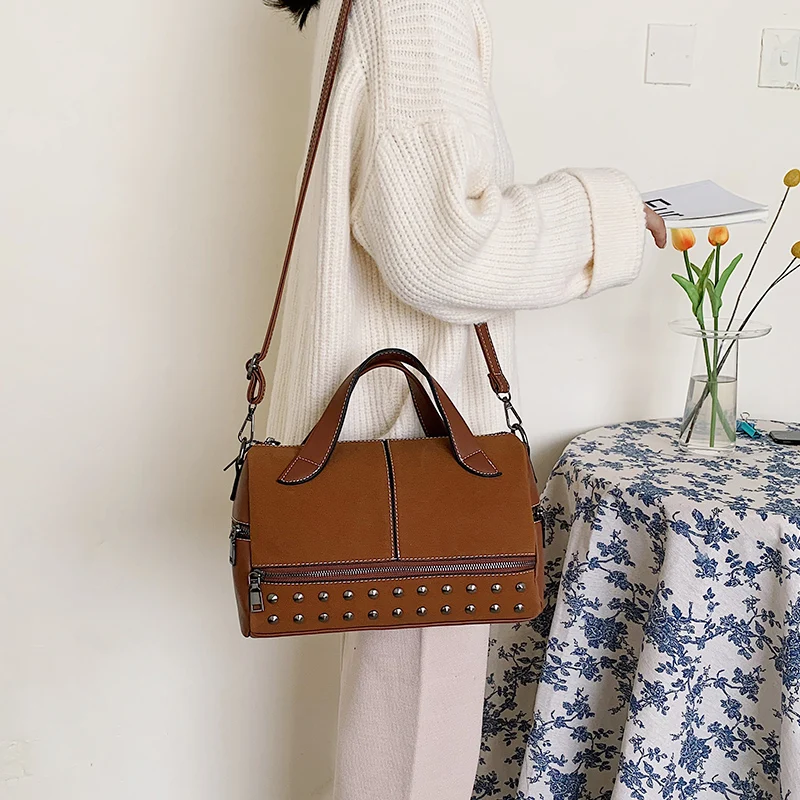 Элегантная женская сумка-тоут 2020 Повседневная модная замшевая кожаная