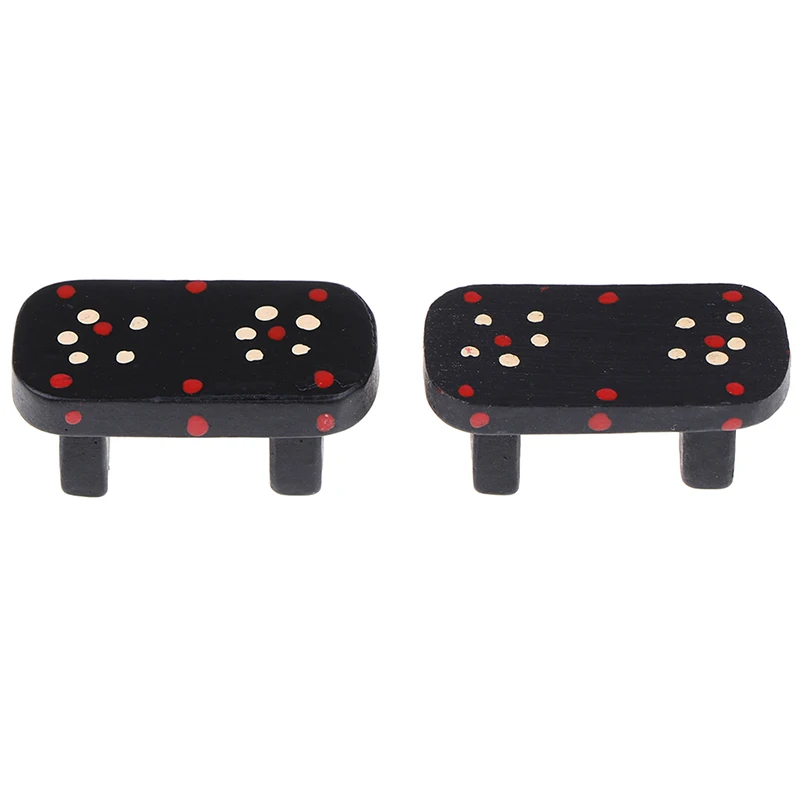 

2PCS Miniature Resin Wooden Stool Furniture Fairy Garden Ornament Crafts Modern Landscape Toys Courtyard Decor for Dollhouse