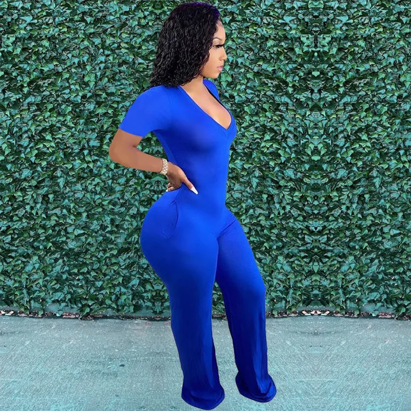 

European and American women's fashion casual wide-leg jumpsuit