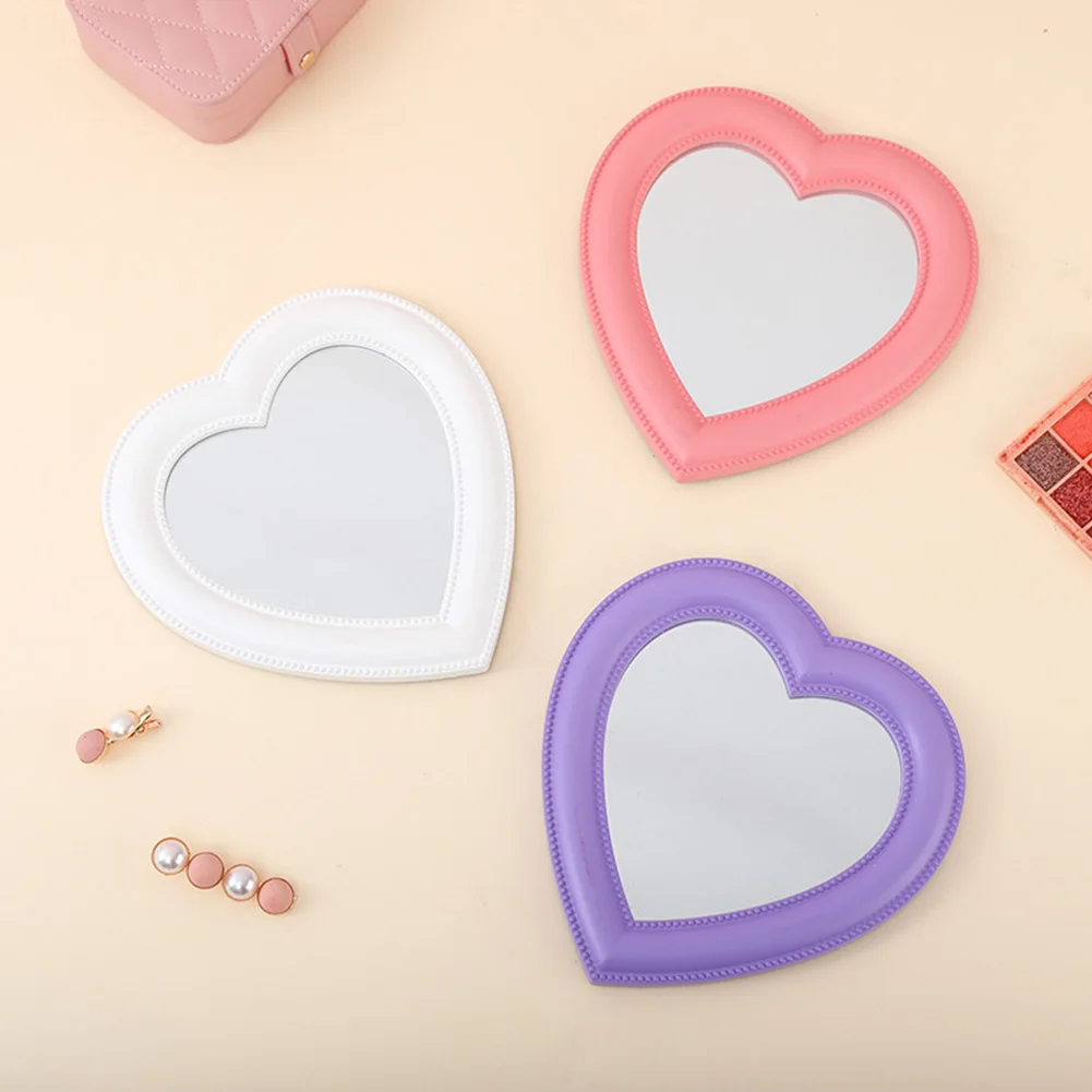 

Heart-Shaped Mirror Beauty Makeup Tools Cosmetic Desktop Decorative Mirror Ins Glass Lens Wall Mounted Cute Makeup Mirror
