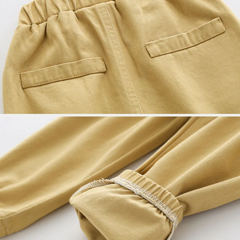 Children's Solid Color Trousers 2021 Autumn Children's Clothing Pants Boys Casual Pants Baby Fashion Pants Fall Clothes for Kids