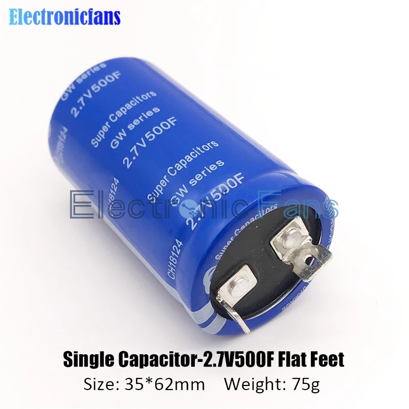 2 7 V 500F супер фарад конденсатор 2.7V500F 35*62 мм два фута для автомобиля стерео динамик