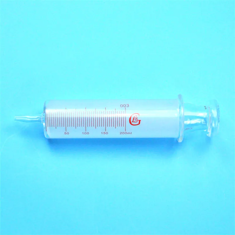 Large Glass Syringes 200ml With Caliber / Ruhr Locks Enema Sausage Device Sample Extractor Injector 200cc | Канцтовары для офиса и