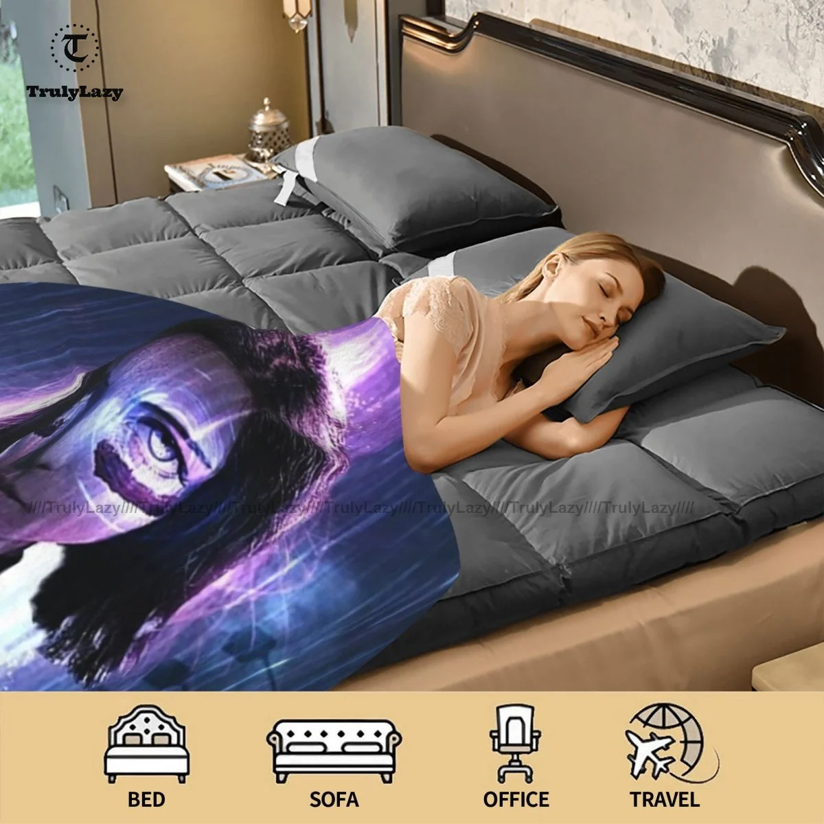 

Alita Battle Angel Blanket Funny Round Fleece Blanket Armchair Super Soft Fashion Bedspread