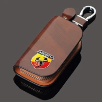 leather car key case for fiat abarth 500 punto stilo 124 125 bracket mens fashion gift key case cover remote control cover