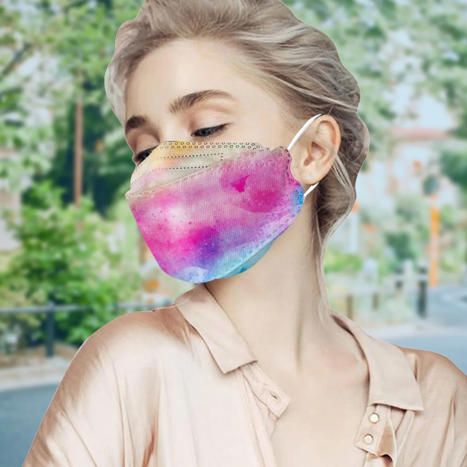 3d маски для защиты Реалистичная тушь лица с принтом модная Маска рта косплей